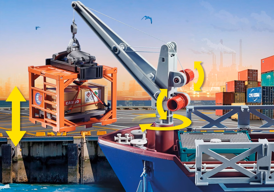 Nave mercantile con imbarcazione