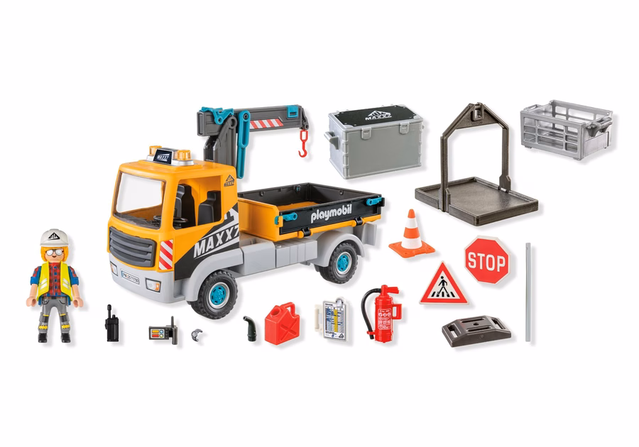 Autocarro da cantiere con gru