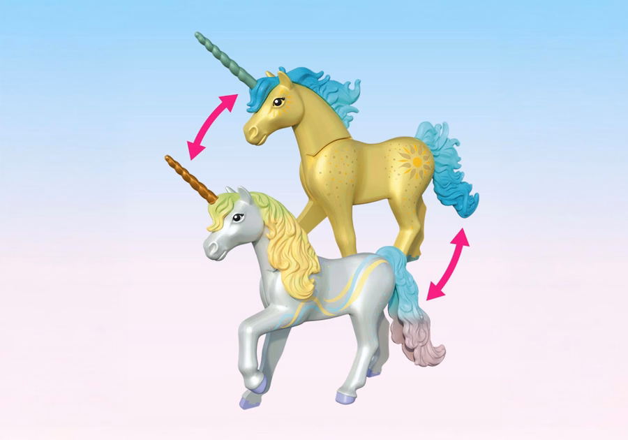Unicorno da collezione: Fiore arcobaleno con fata