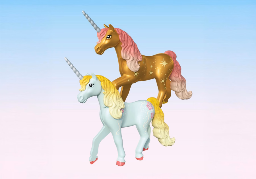 Unicorno da collezione: Sky Rose con fata