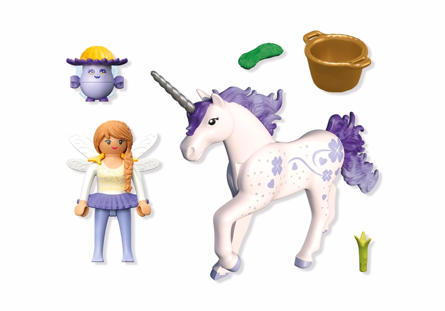 Unicorno da collezione: Lavanda fortunata con fata